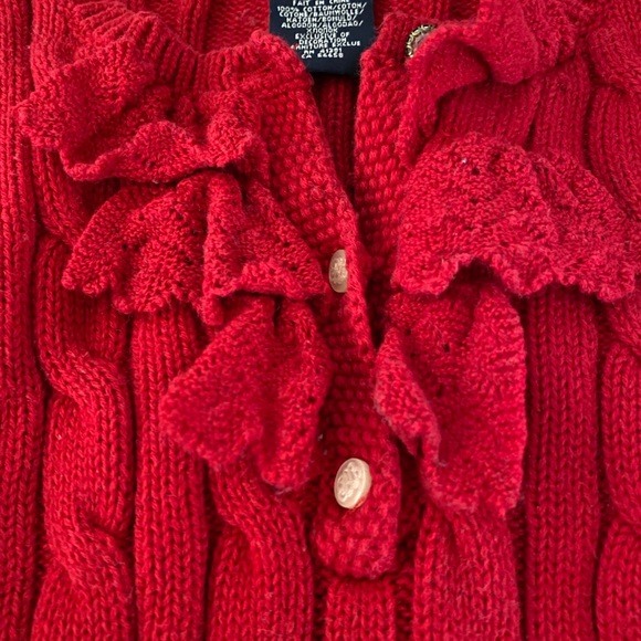 Ralph Lauren Cable Cotton Cardigan, Size 5 - Picture 2 of 5